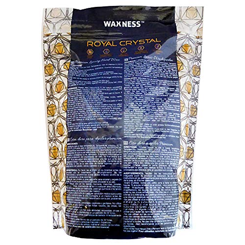 Waxness Royal Crystal Hard Wax Beads 1.65 lb (750 g) ? Premium Rosin-Free Stripless Wax with Crystal Formula for Sensitive Areas, Professional Use ? Made in Italy