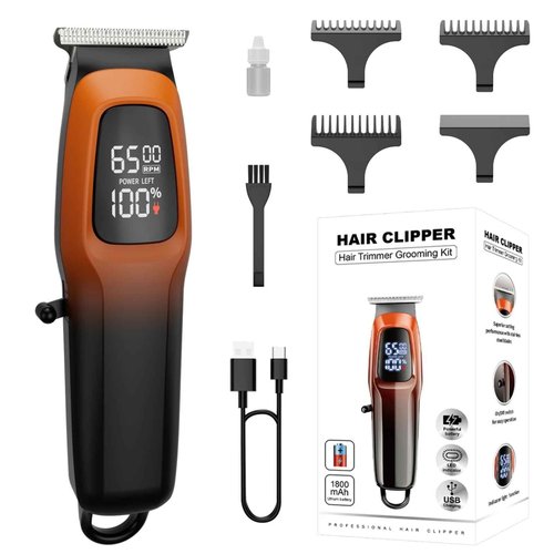 SIDHGN Professional Hair & Beard Trimmer, Zero Gapped (Orange)