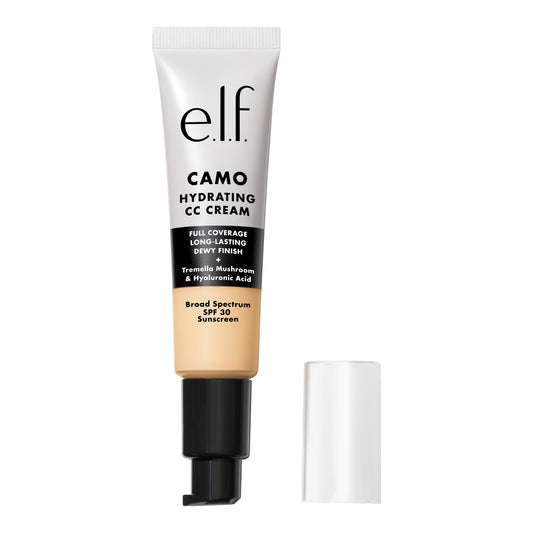 e.l.f. Hydrating Camo CC Cream, SPF 30, Color Correcting Full Coverage Foundation For A Dewy Finish, Vegan & Cruelty-Free, Fair 100 W