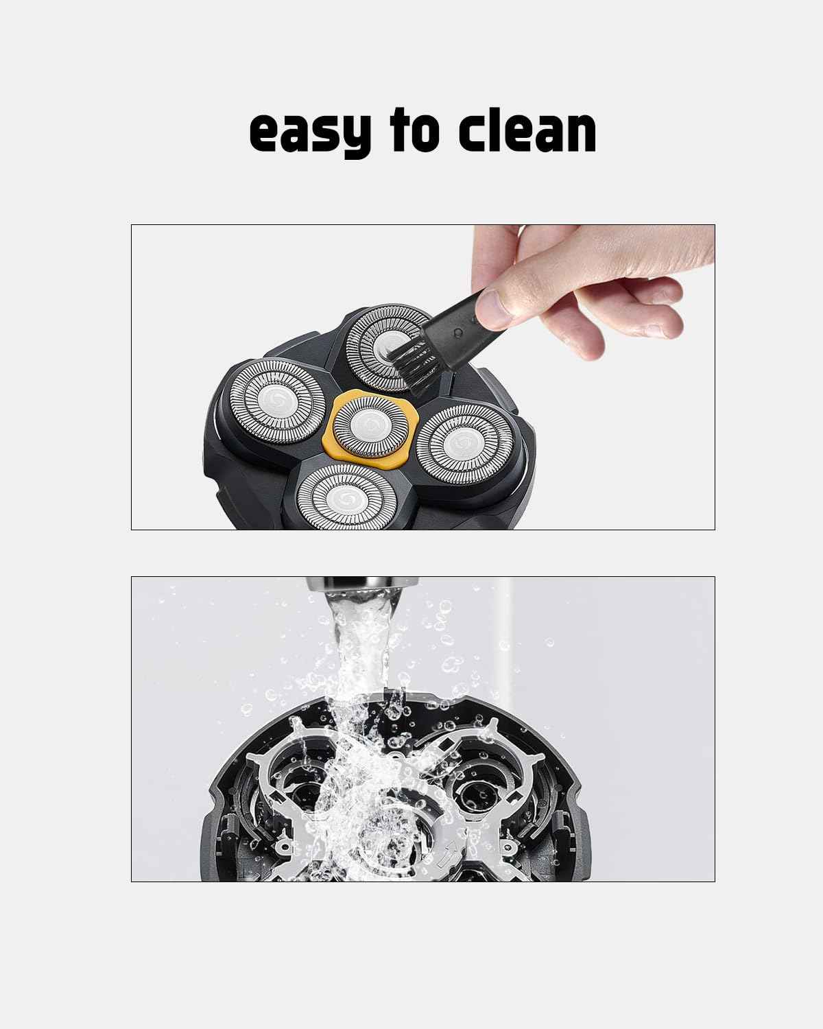 Microtouch Replacement Heads for Microtouch Titanium Head Shaver, 3PCS MTTTBHS Head Shaver Blades, 3 Cleaning Brush