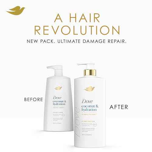 Dove Conditioner Coconut & Hydration for Dry Hair with Bio-Protein Care Technology and Coconut Oil 28 Fl Oz