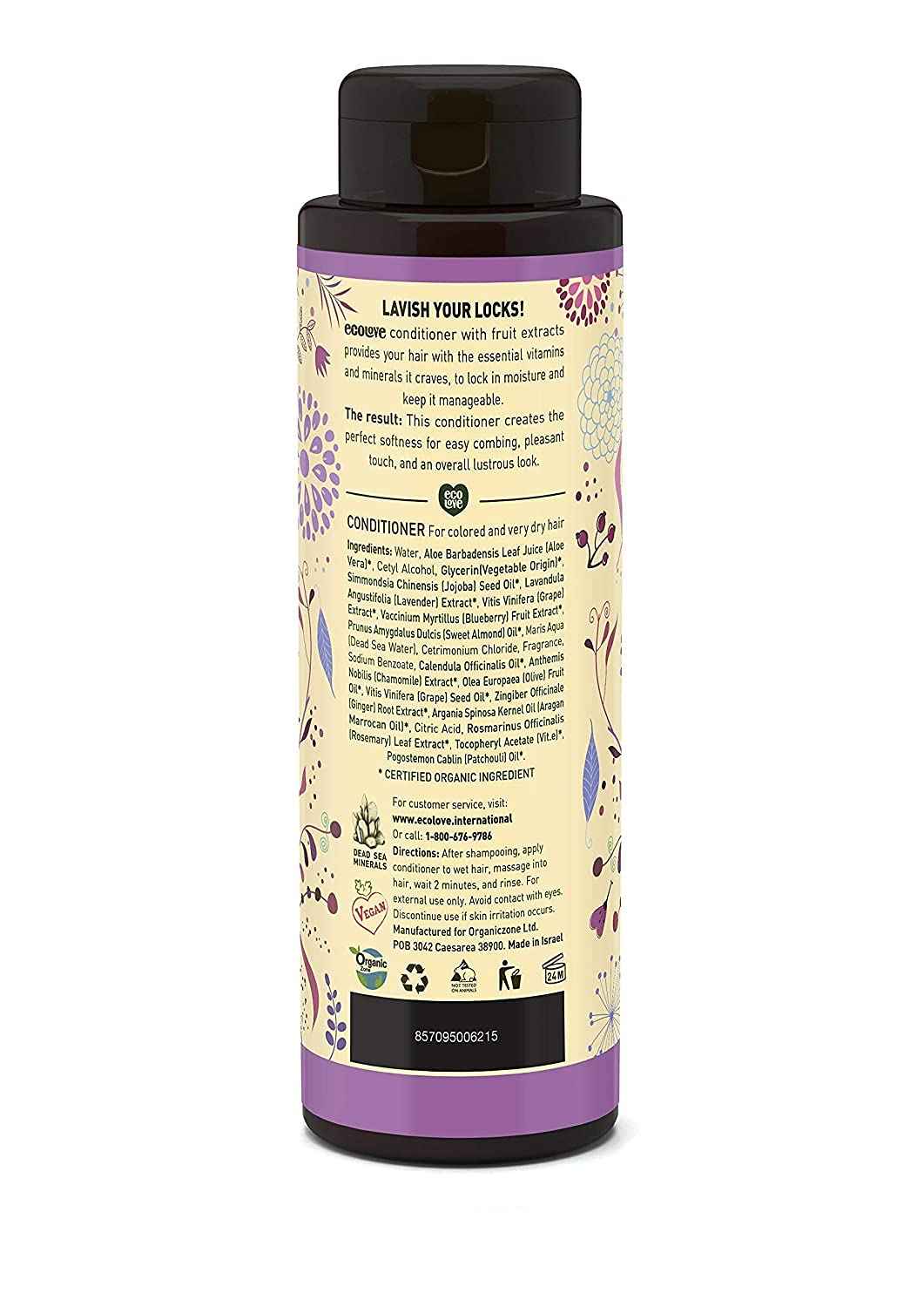 ecoLove Natural Lavender Extract Bundle Set, Hair Mask for Dry Damaged Hair & Natural Conditioner & Shampoo