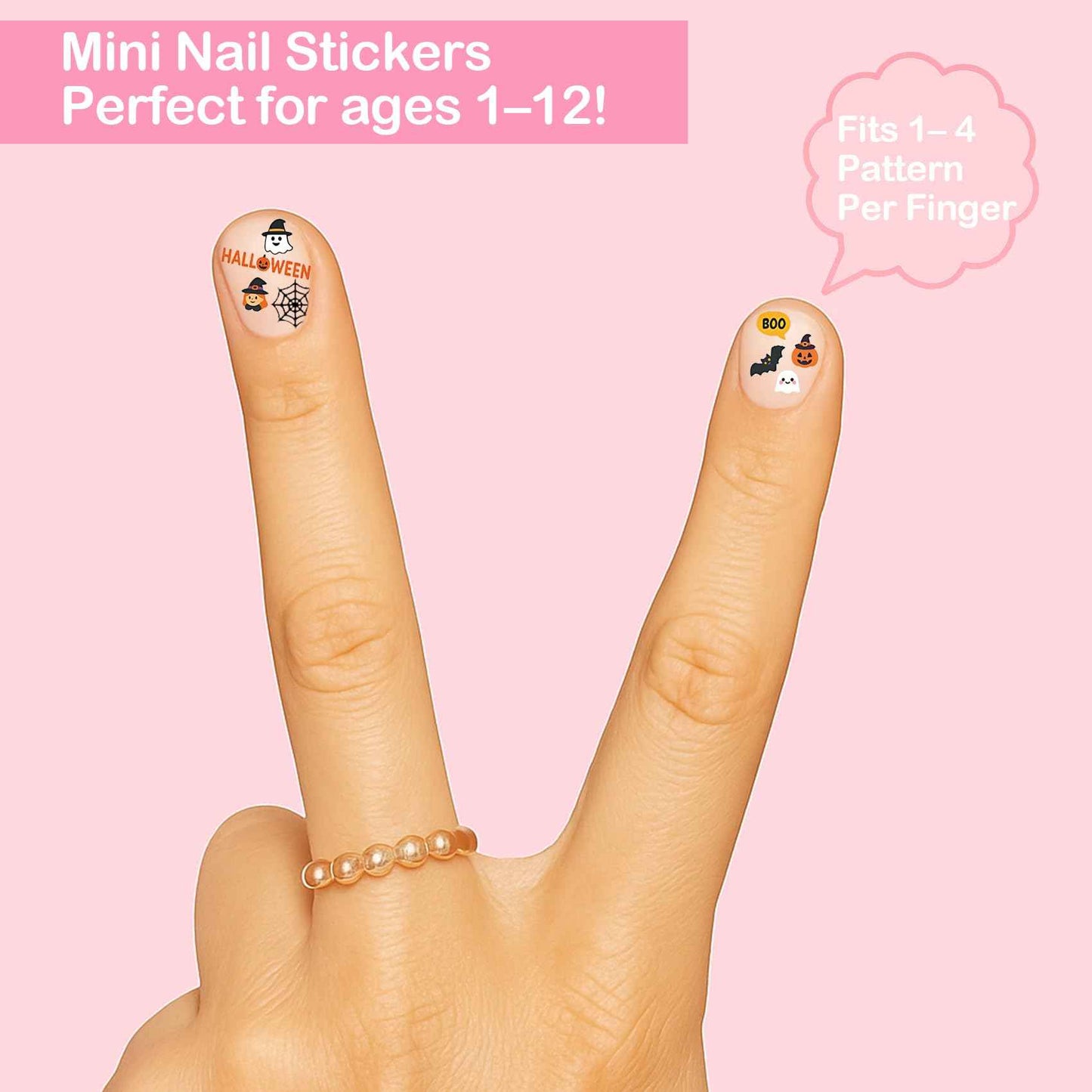 IDDFEVE Mini Nail Stickers for Kids - 1200 Pcs All Holiday Favors for Little Girl, 11 Holidays 3D Cute Halloween, Christmas Designs - DIY Home Nail Art Decals for Toddler Easter Basket (6 Sheets)