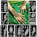 Reusable Henna Tattoo Stencils Kit, 9 Sheets Mehendi Template