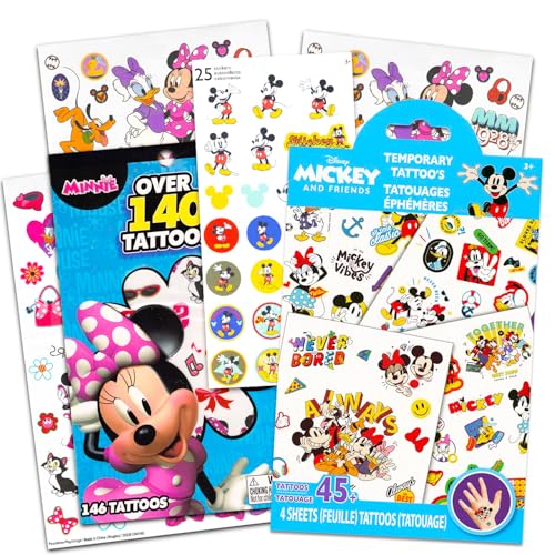 Mickey and Minnie Mouse Temporary Tattoos Party Favor Pack