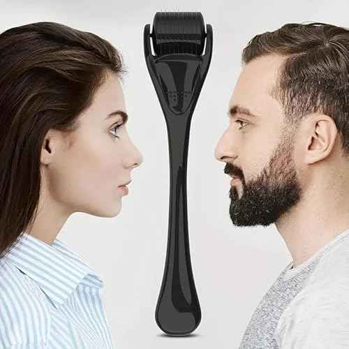 Boolavard Derma Roller Microneedle Roller for Face with 3 Different Size(0.2mm, 0.25mm, 0.3mm) Beard Roller, Hair Face Skin Micro Needle Face Roller Scalp Roller
