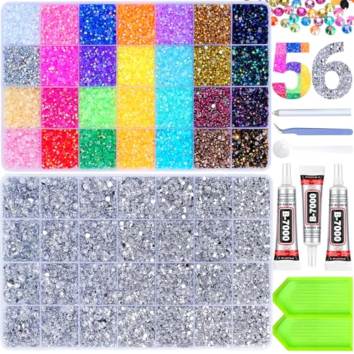 79000 Pcs Resin Flatback Rhinestones Kit with B7000 Glue