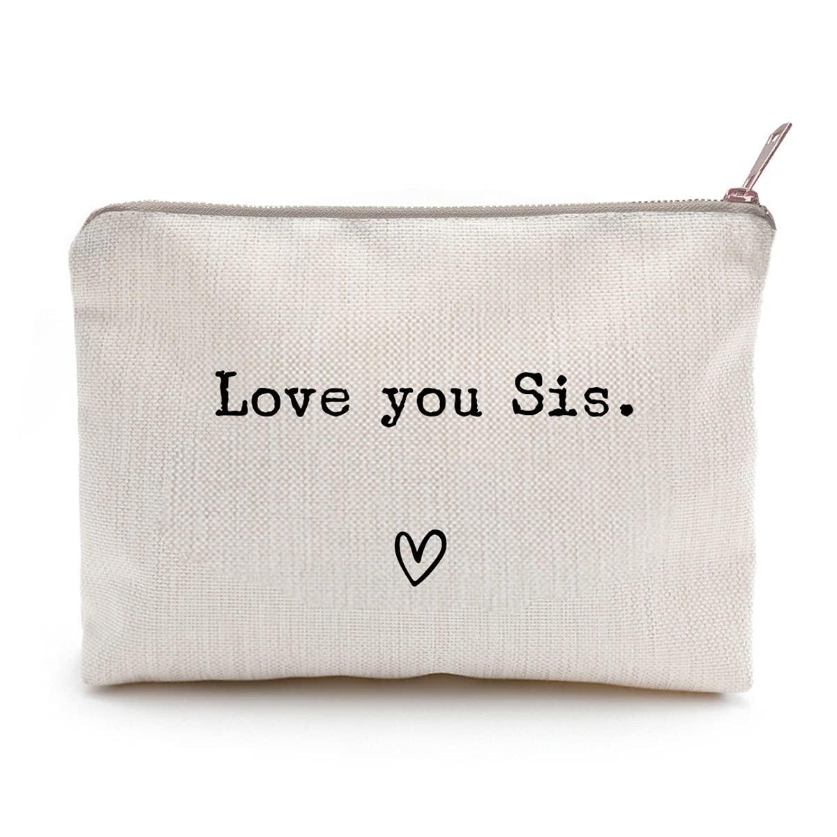 Love You Sister, Sister Gift, Missing You, Send Love, Makeup Case, Toiletry Bag, Gift for Friend, Makeup Bag for Best Friends (Love you Sis.)