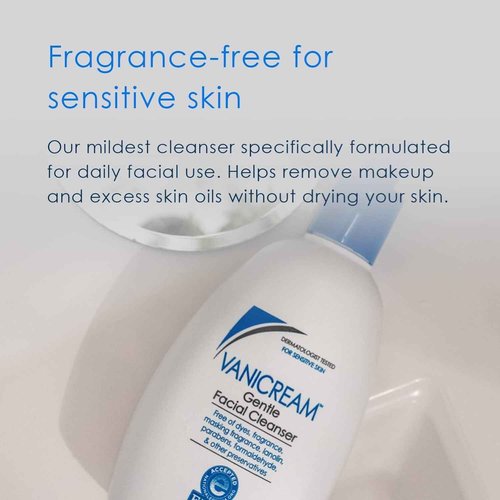 Vanicream Facial Moisturizer, 3 Oz & Gentle Facial Cleanser with Pump, 8 Oz