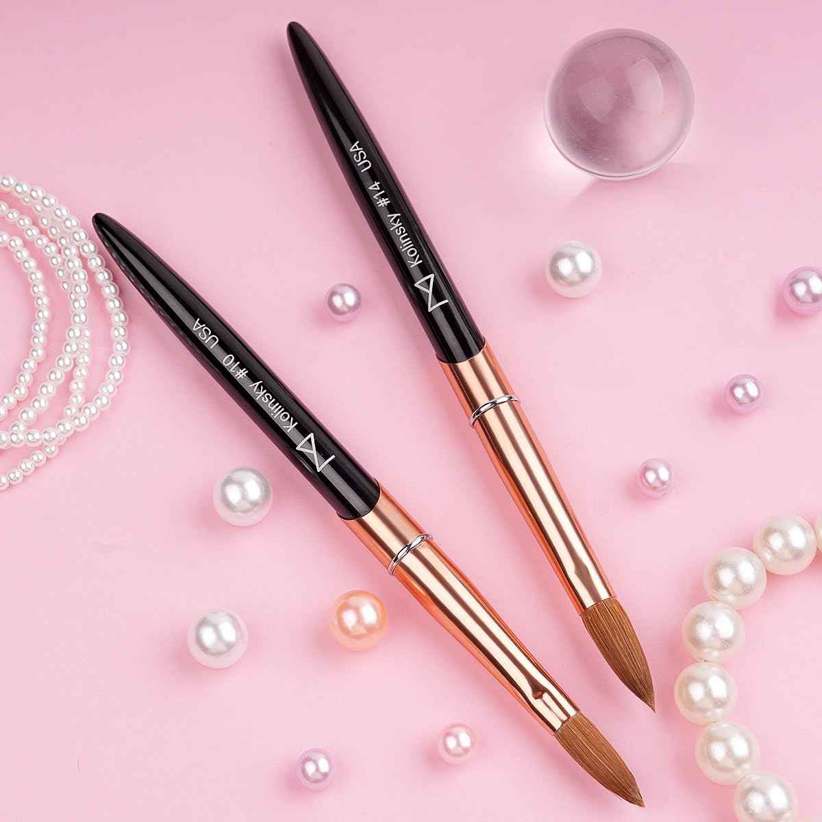 M – Regal 100% Kolinsky Acrylic Nail Brush | Professional Acrylic Nail Sculpting & Application Brush | Premium Nail Art Tool for Nail Technicians & Artists (#12)