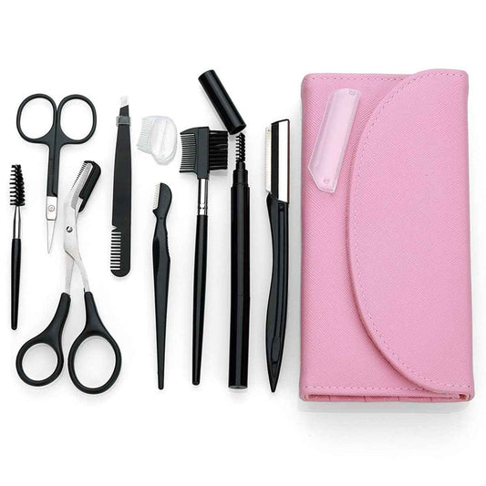 Eyebrow Grooming Kit - The Treatment Kit Includes: Tweezers, Brow Pencil, Comb, Razor, Brush, Scissors for Perfect Eyebrow Care