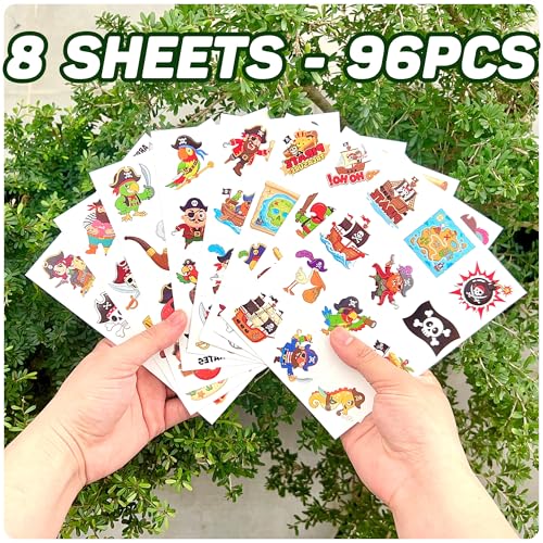 96 Pirate Temporary Tattoos - Party Favors & Classroom Rewards