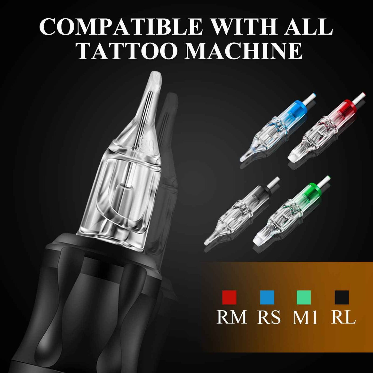 Tattoo Cartridge Needles - Ruicoo 100Pcs Mixed Tattoo Cartridge Needles Standard 5RL 7RL 9RL 5RS 7RS for Tattoo Artists and Tattoo Kit