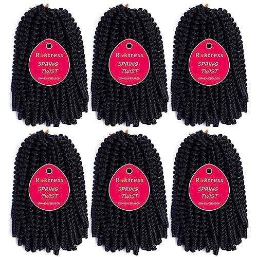 Spring Twist Hair 10 Inch Spring Twist Crochet Hair 6 Packs Spring Twist Braiding Hair For Butterfly Locs Soft Locs Low Temperature Synthetic Fiber Fluffy Hair Extensions (10 Inch,T30)