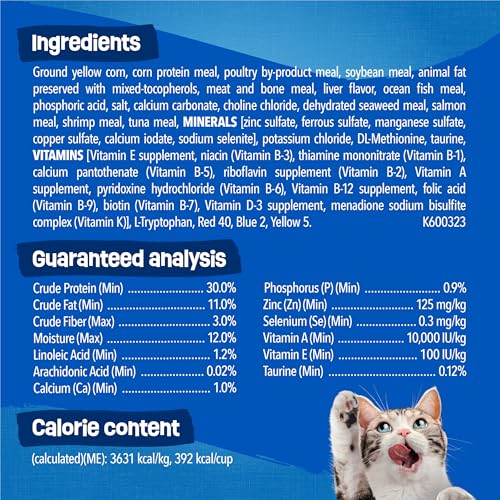 Friskies Seafood Sensations Dry Cat Food 22 lb Bag - Salmon, Tuna, Shrimp