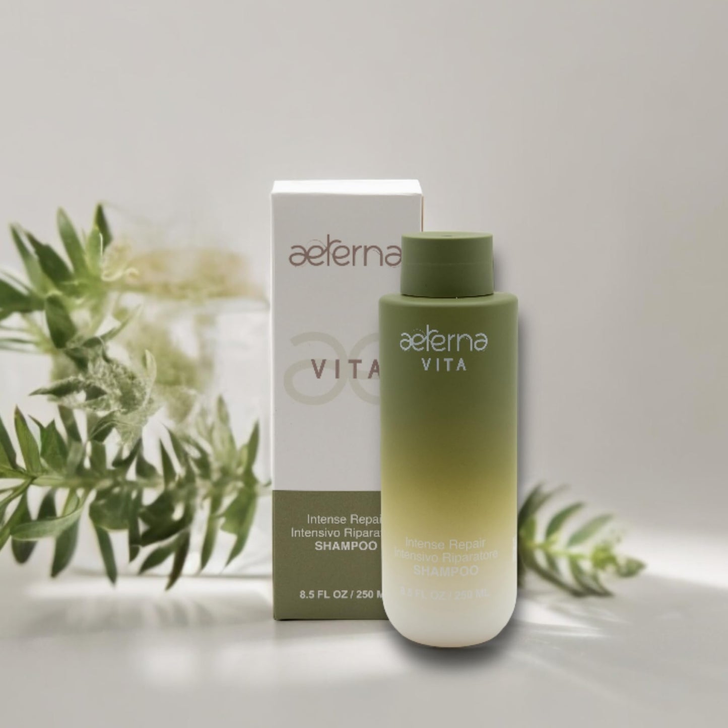 Aeterna VITA Intense Repair Keratin Shampoo for Dry Damaged Hair | Thyme, Ginseng Root Extract | Color-Safe - 250 ml