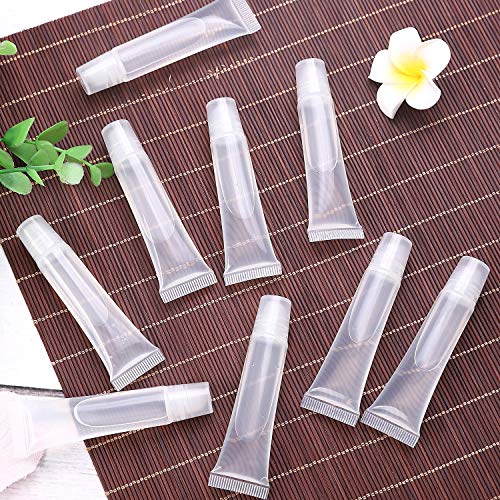 100 Pcs 10ml Clear Empty Lip Gloss Tubes Refillable