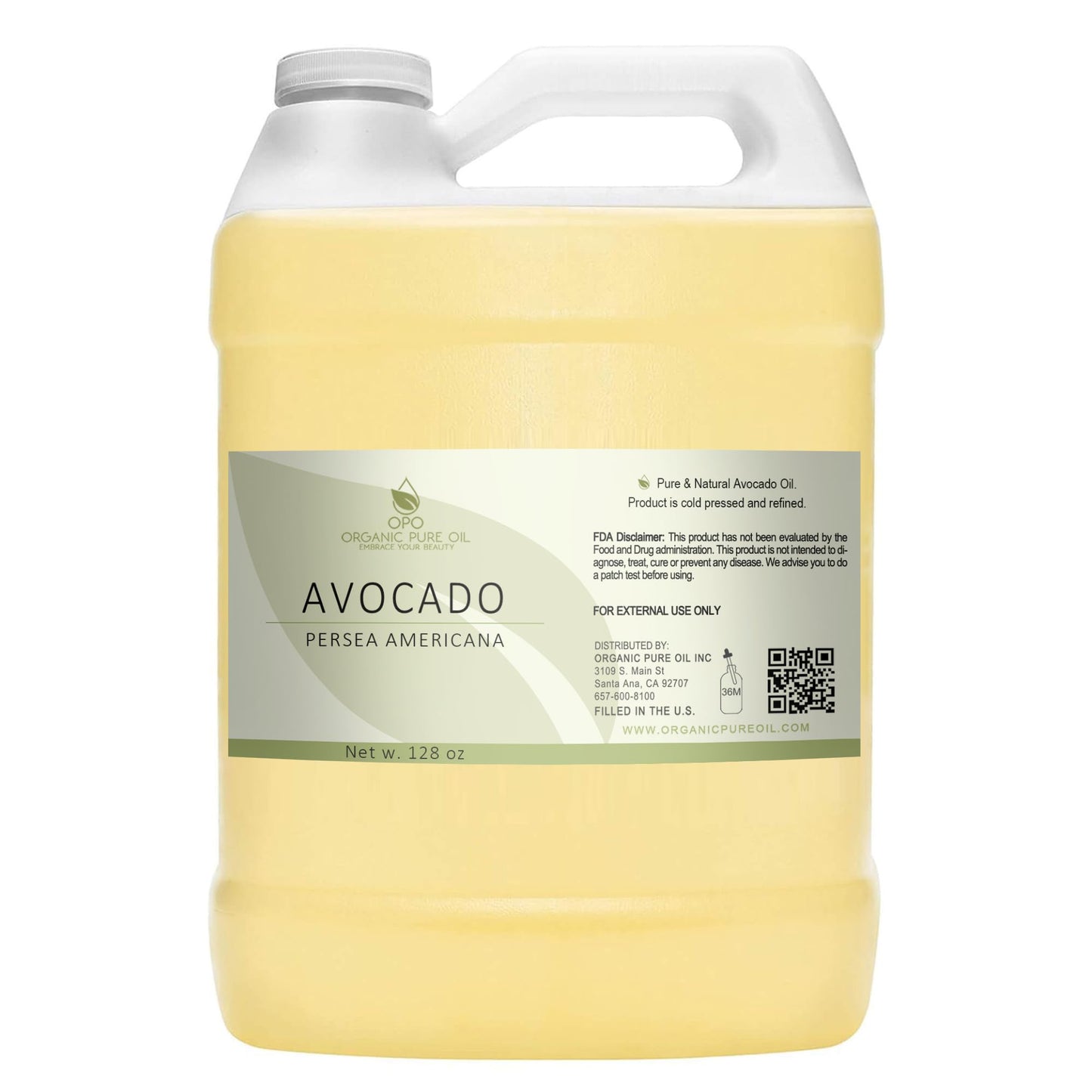 Avocado Oil - 100% Pure, Refined, Filtered, Non-GMO, Vegan, Fair Trade, Unscented, Bulk Carrier - 32 OZ