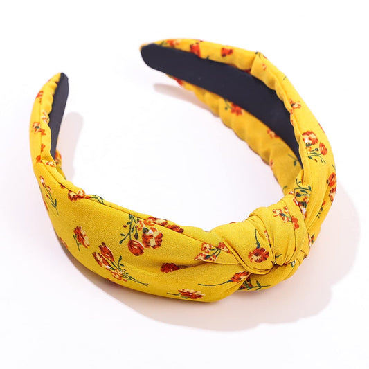 Floral Pattern Knot Headband Women Knotted Cute Hairband Stylish Fashion Padded Hair Hoop Summer Hair Accessory