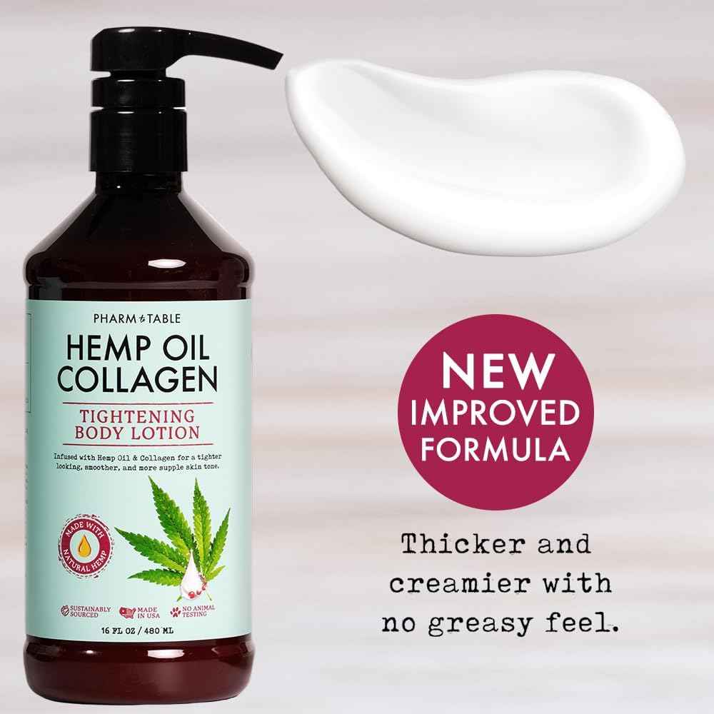 PHARM TO TABLE Hemp Oil Collagen Tightening Body Lotion 480ml