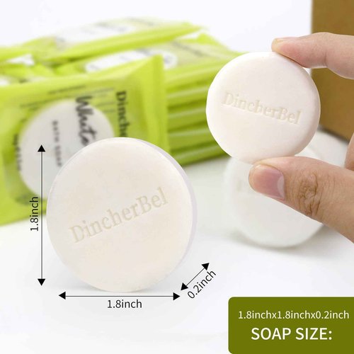 DincherBel 200 Pack 0.5oz Travel Soap, Mini Round Cleansing Bars Soap Bulk Travel Size, Individually Wrapped Toiletries Amenities for Hotel, Airbnb, Shelter, Camping and Traveling