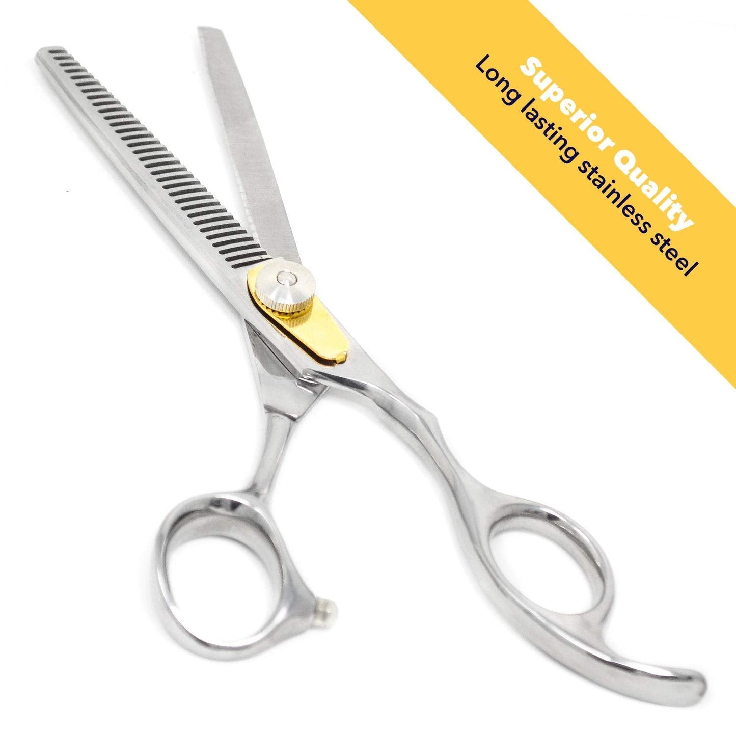 Equinox International, Professional Hair Scissors, Japanese Stainless Steel-Barber Hair Cutting Texturizing Thinning Razor Edge Series Teeth Shears for Men/Women/Kids/Salon & Home-6.5" Overall Length