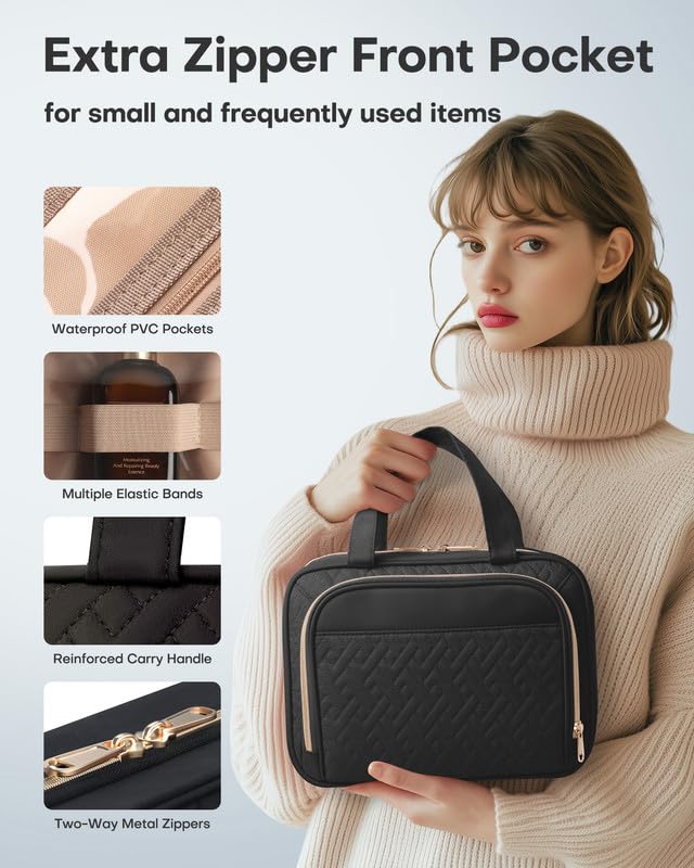 HOTOR Hanging Travel Toiletry Bag | Waterproof Makeup Organizer