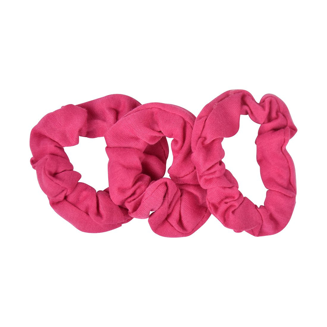 Small Scrunchies Cotton Hair Bobble - Set of 3 - Hot Pink