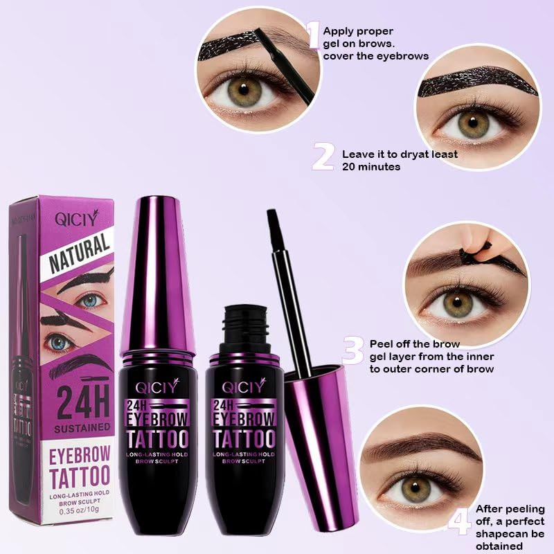 Peel Off Eyebrow Tint Gel - Waterproof 24Hr Brown (2pc)