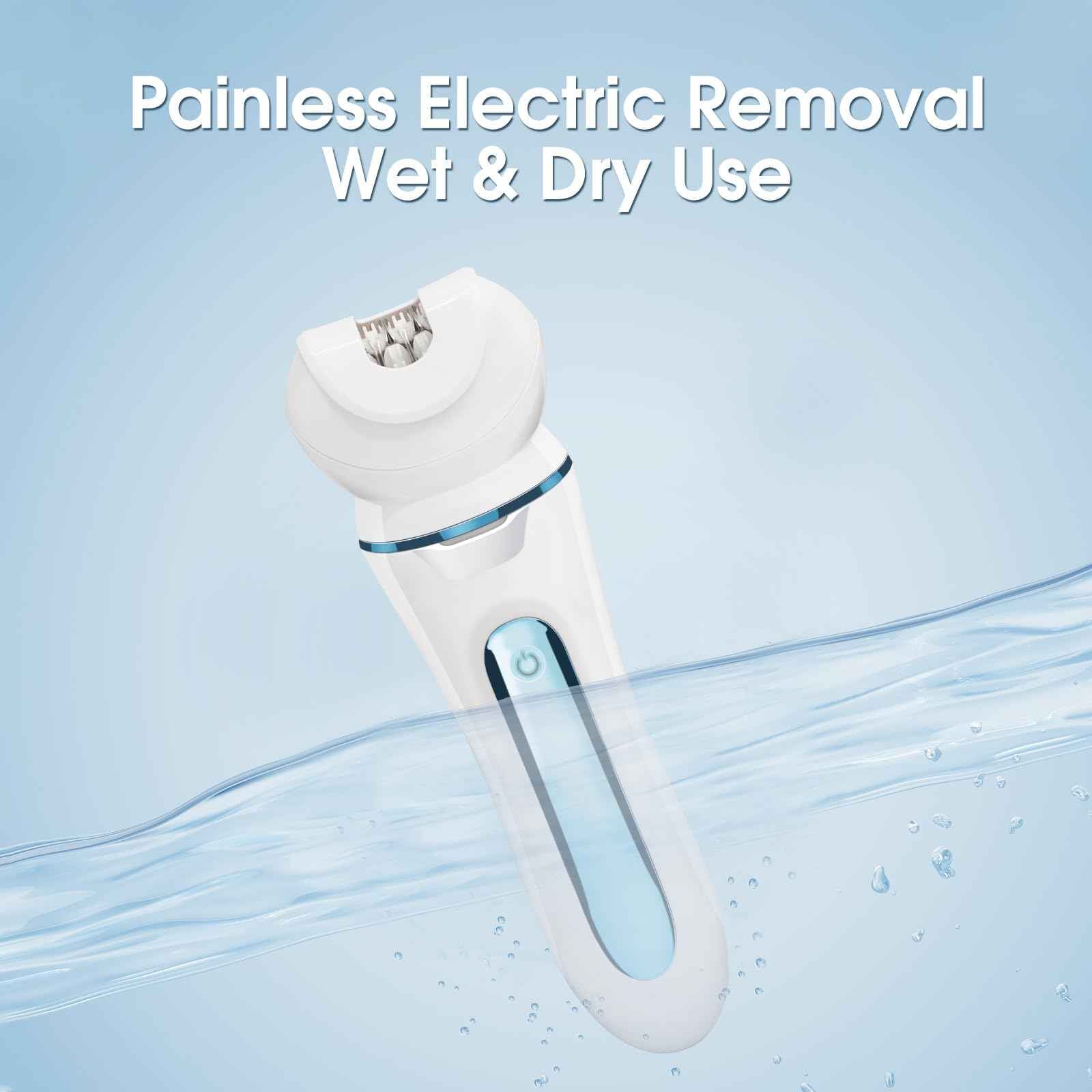 Electric Shaver - Razor - Trimmer for Women Grooming Kit: Women's 5-in-1 Hair Removal Device for Facial Hair Removal and Facial Cleansing & Foot Callus Remover