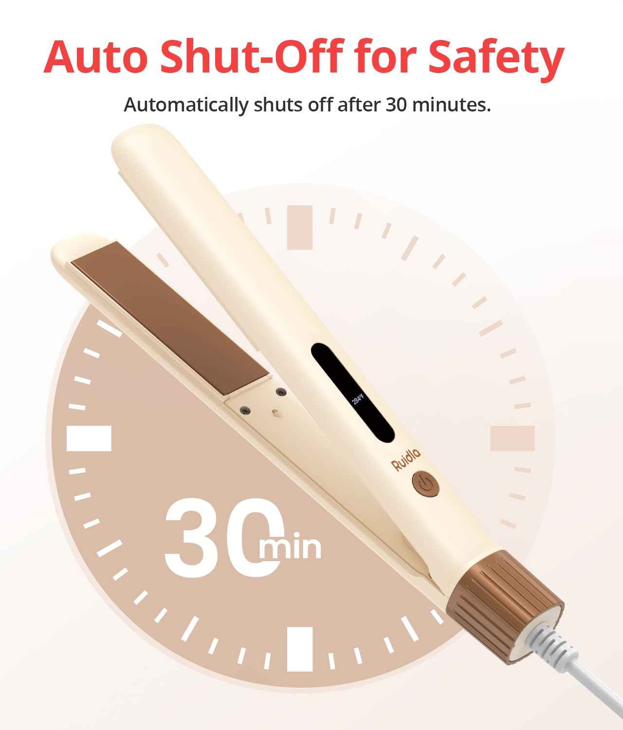 2-in-1 Hair Straightener and Curling Iron, 1" Ceramic Flat Iron & Curling Wand with Ionic & Plant Coating, 6 Adjustable Temperatures, Automatic Shut-Off, Reduces Frizz for Shinier, Smoother Hair