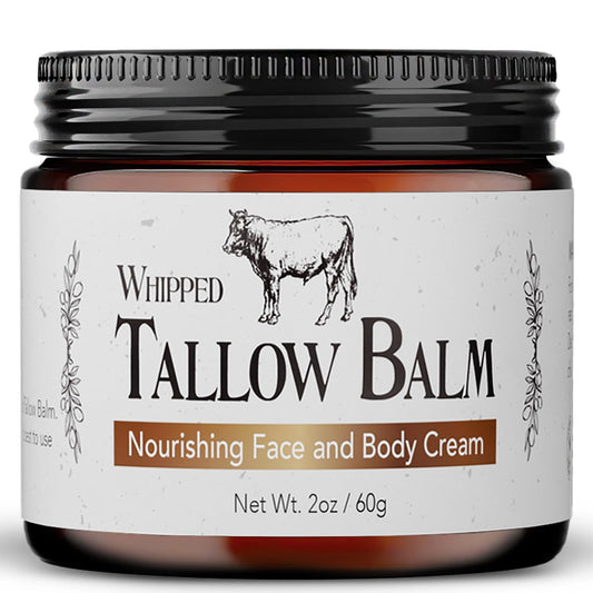 ANGELYCIA Beef Tallow for Skin | 100% Grass Fed Handmade Tallow Face Moisturizer | Face & Body | Whipped Moisturizer | 100% Natural Tallow Balm | No Parabens | Sensitive & Dry Skin, Eczema, Psoriasis