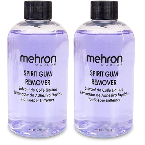 Mehron Makeup Spirit Gum Remover | SFX Makeup| Spirit Gum Adhesive Remover 9 fl oz (266 ml) (Pack of 2)