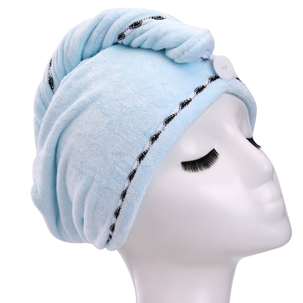 YYXR Microfiber Hair Drying Towel Ultra Absorbent Twist Hair Turban Drying Cap Hair Wrap