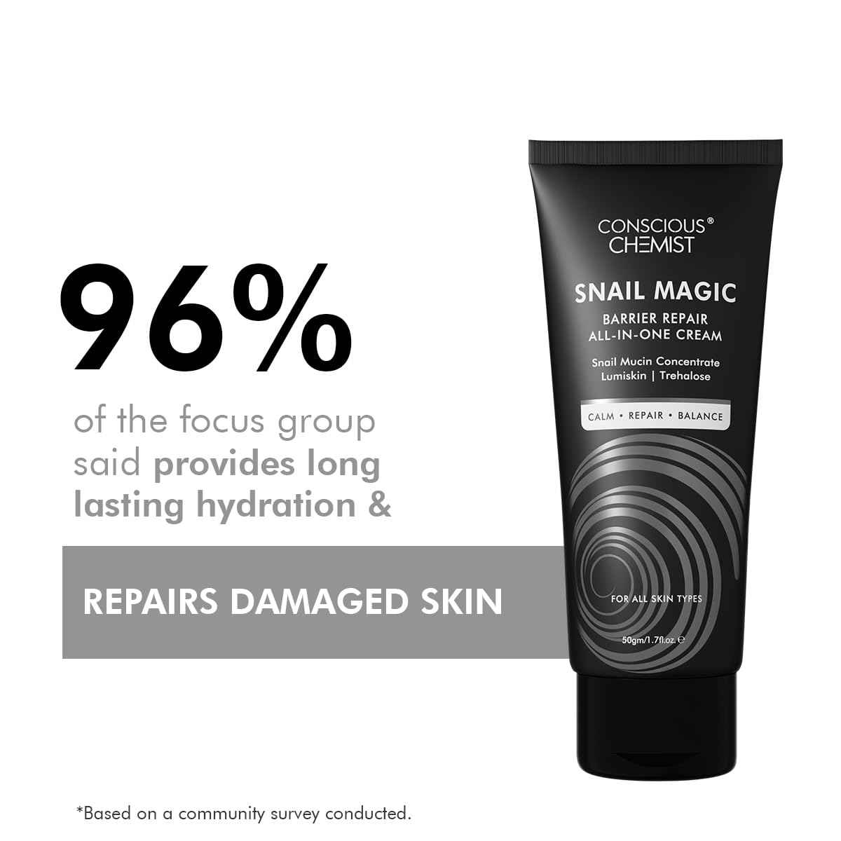 Conscious Chemist® Snail Magic Skin Barrier Repair All In One Cream | Daily Repair Gel Cream with Korean Snail Mucin Extract | 50g / 1.7fl.oz