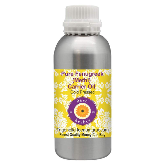 Deve Herbes Pure Fenugreek (Methi) Carrier Oil (Trigonella foenumgraecum) Cold Pressed 1250ml (42 oz)