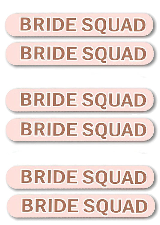 Bridal Shower Favors for Women - Set of 6 Rose Gold Bride Squad Nail Files, Brides Squad Emery Board - Bridal Shower Favors, Wedding Emery Board (6BSQ)