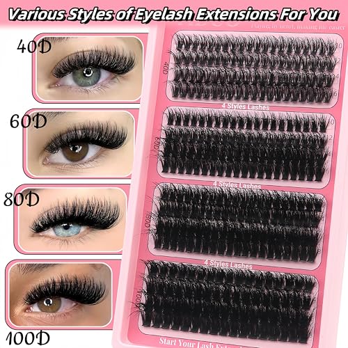 Lash Clusters Kit 40D-100D Volume Extensions 10-16mm 308Pcs