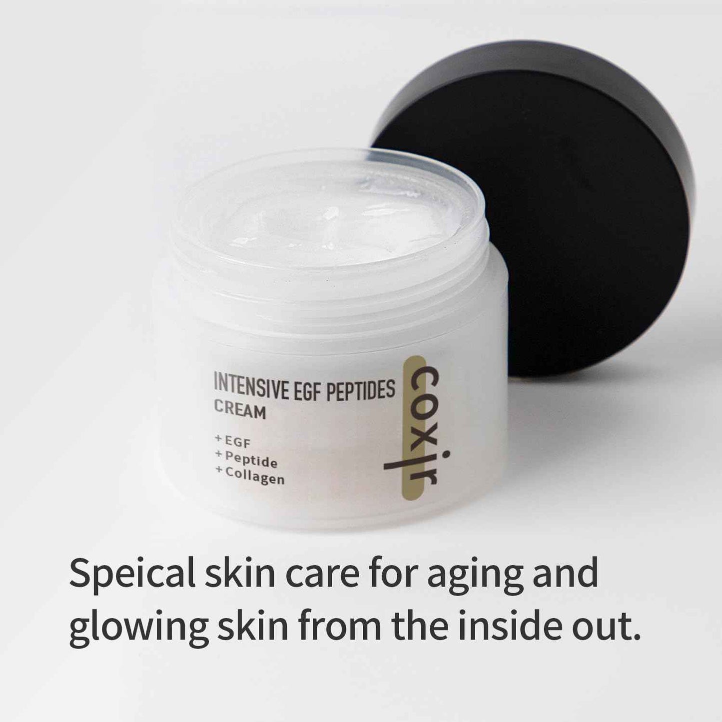 coxir INTENSIVE EGF PEPTIDES CREAM l Day&Night Firming Cream l EGF(Epidermal Growth Factor), Peptides, Niacinamide, Panthenol, Collagen l Korean Skincare [50ml/1.69fl.oz] (Pack of 2)