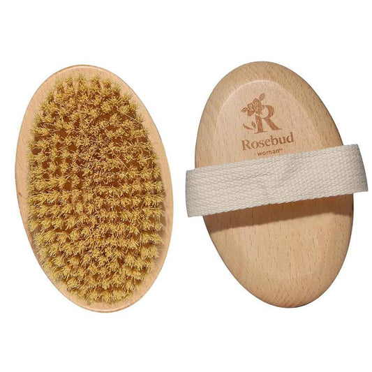 Rosebud Woman Body Brush for Dry Brushing & Lymphatic Drainage - Sustainable Beechwood Handle with Vegan Sisal Bristles - Exfoliating Skincare Tool for Enhanced Circulation & Skin Texture