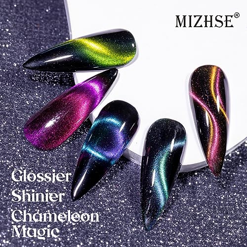 MIZHSE 100ML Gel Top Coat for Gel Nail Polish and 8 Colors 9D Cat Eye Gel Nail Polish¡¦