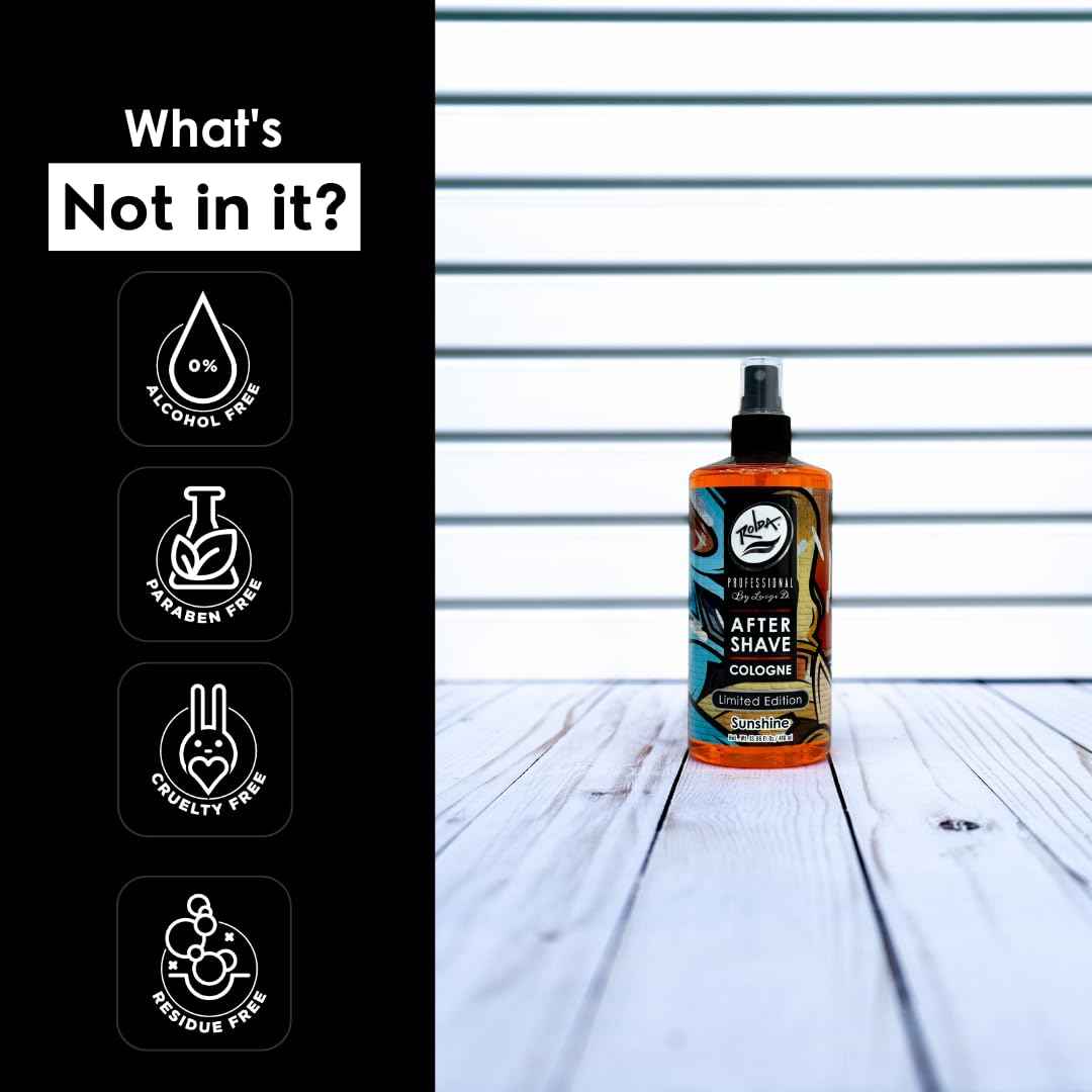 Rolda Sunset After Shave Tonic Cologne For Men - Post Shave Tonic Spray, Calms Irritation, Helps Heal & Clean Shaved Areas, Masculine Citrusy Fragrance (14.54oz | 430ml) (Pack of 2)