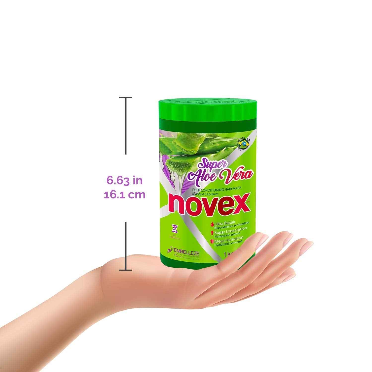 NOVEX Shampoo 10.1oz + Conditioner 10.1oz + Mask 35oz Set (Aloe Vera)