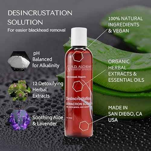 RD Alchemy - Desincrustation Solution + 2 Piece Blackhead Extractor Tools to Open pores, Soften blackheads and Make extractions Easier. for Home or Professional spas.
