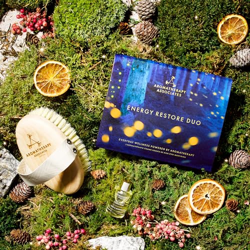 Aromatherapy Associates Energy Restore Duo, Revive Morning Bath & Shower Oil and Revive Body Brush. Made with Premium Essential Oils for Relaxation (2-Piece Set)