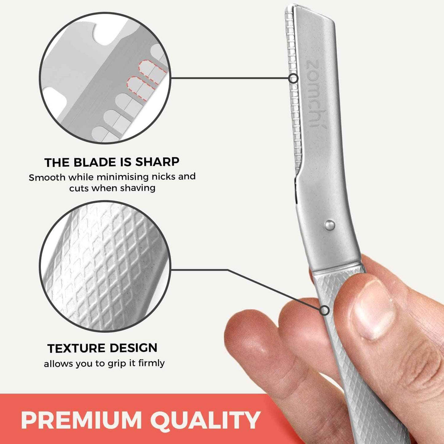 Upgrade Metallic Blue Finish Eyebrow Razor with Silver Eyebrow Razor