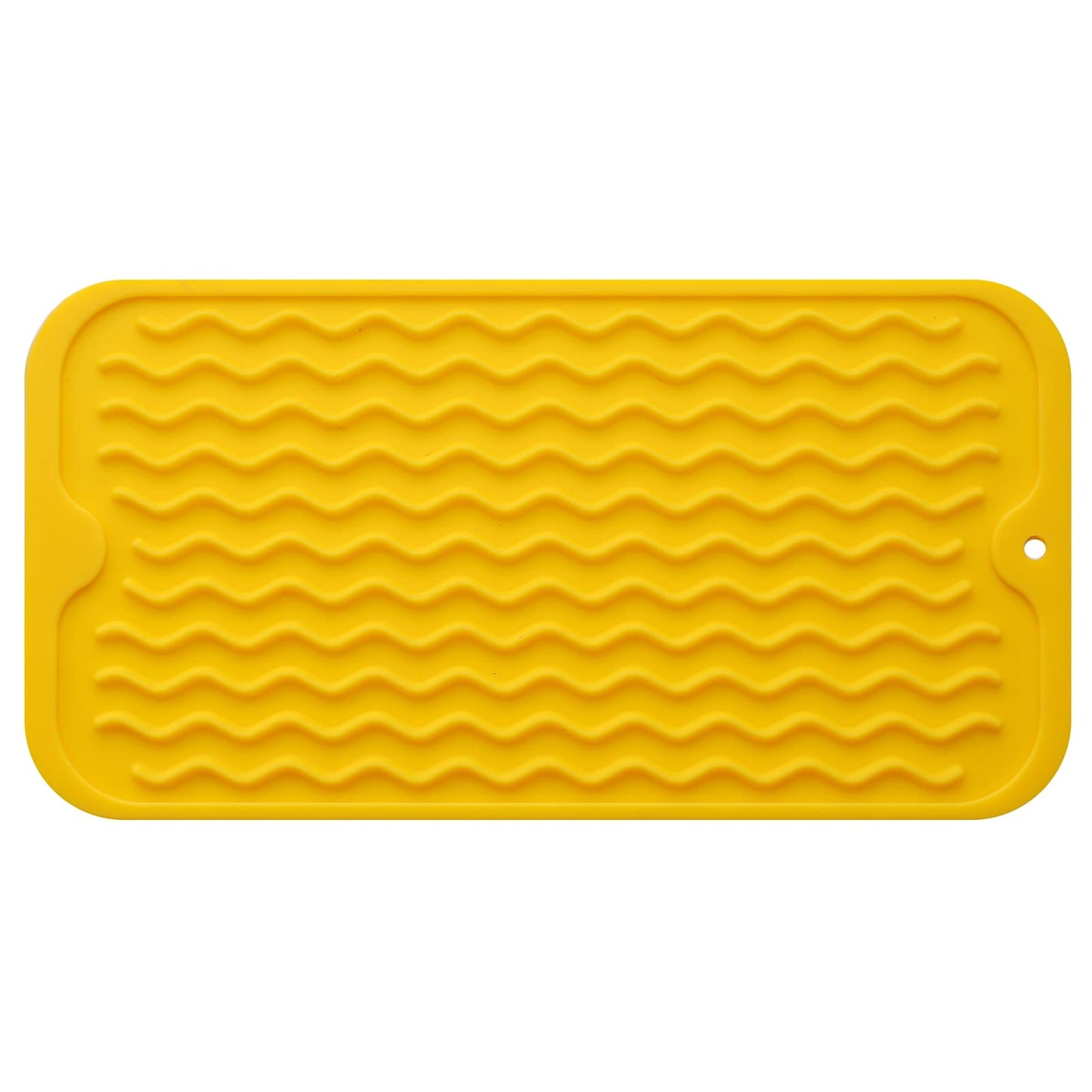 MicoYang Silicone Dish Drying Mat for Multiple Usage,Easy clean,Eco-friendly,Heat-resistant Silicone Mat for Kitchen Counter,Sink,Bar,Bottle,or Cup Yellow S 12 inches x 6 inches