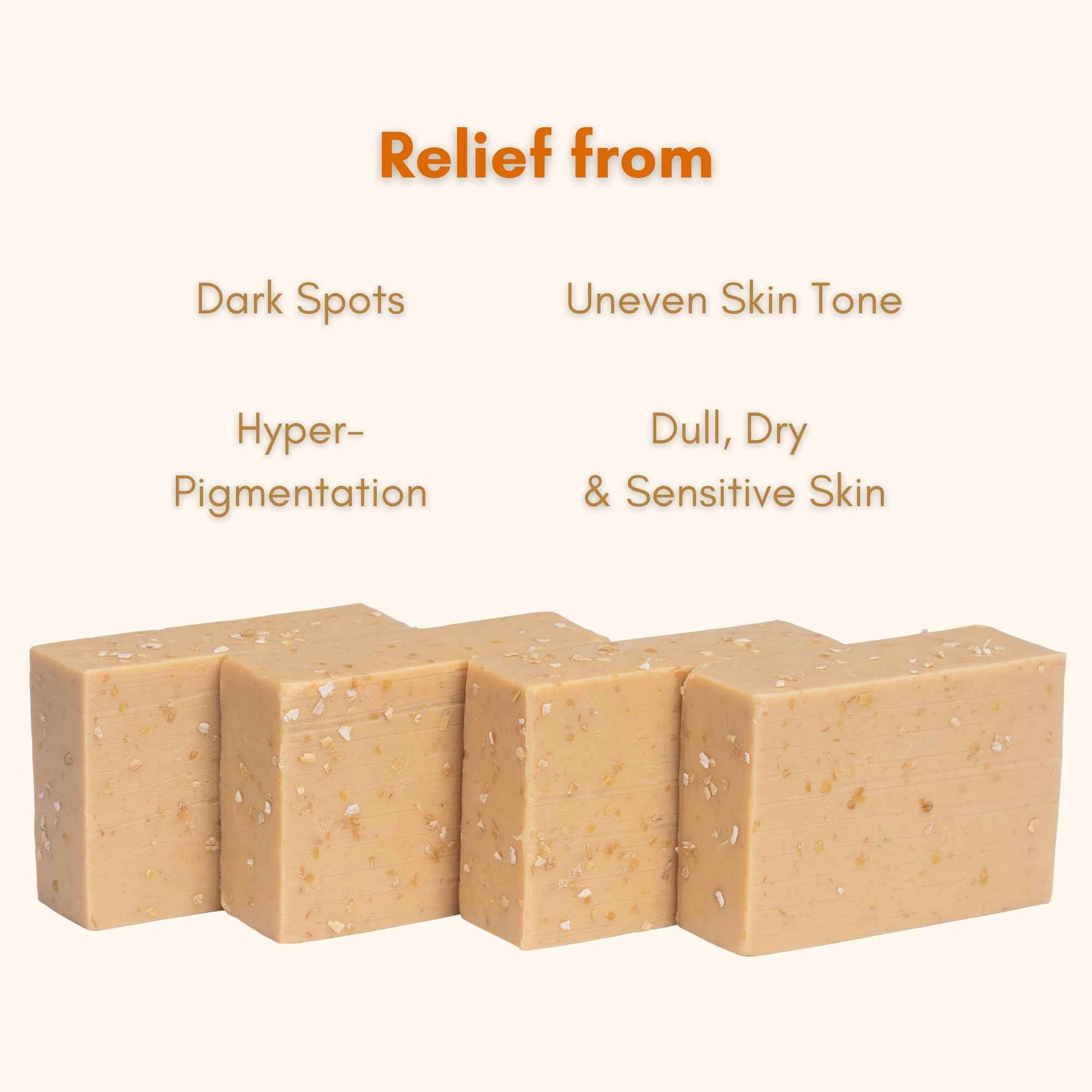 Turmeric Goat Milk Honey Oatmeal Soap Bars for Dark Spots, Hyperpigmentation & Acne - All Natural Organic Turmeric Soap Bars for Sensitive and Uneven Skin