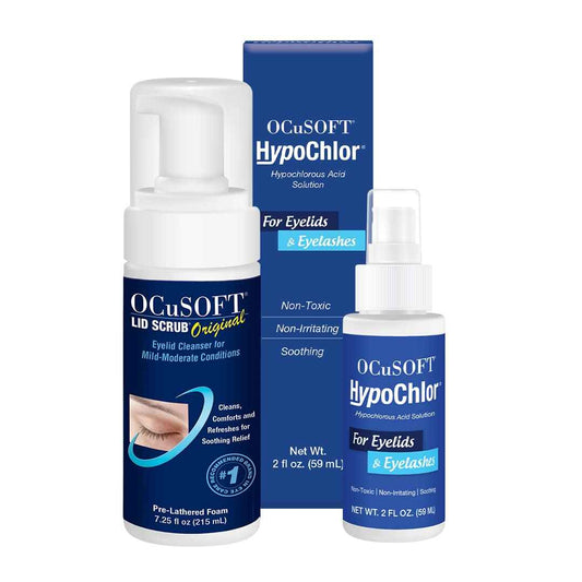 OCuSOFT Lid Scrub Foaming Cleanser and HypoChlor Spray Bundle
