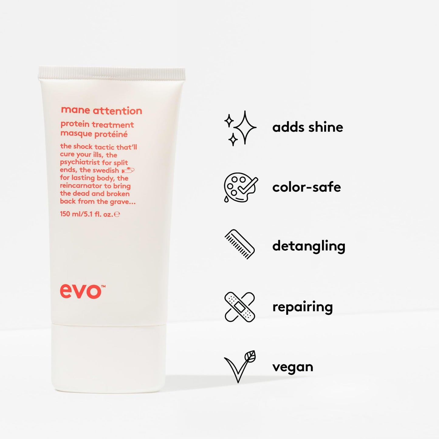 EVO Mane Attention Protein Hair Treatment - Moisturize, Repairs & Strengthens Hair - 150ml / 5.1fl.oz